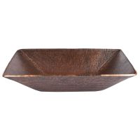 17" Rectangular Modern Old World Oil Rubbed Bronze Forged Copper Vessel Sink