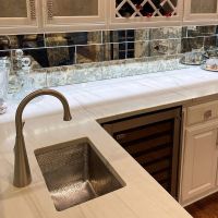 17" Rectangular Nickel Hammered Copper Bar & Prep Sink - 2" Drain