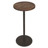 Rustic Round Black Bear Silhouette Drink Table