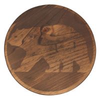 Rustic Round Black Bear Silhouette Drink Table Top