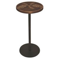 Rustic Round Pine Cone Silhouette Drink Table