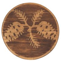 Rustic Round Pine Cone Silhouette Drink Table Top