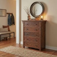 Barn Wood Chest: Some lifestyle images are created with AI for visualization purposes. Crafted from natural solid wood, each piece is unique and will vary.