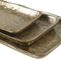 Antique Gold Artisan Tray Set