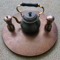 18" Oil Rubbed Bronze Hammered Copper Lazy Susan