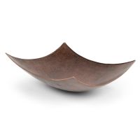 18" Rectangular Modern Slope Oil Rubbed Bronze Hammered Copper Vessel Sink