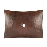 18" Rectangular Modern Slope Oil Rubbed Bronze Hammered Copper Vessel Sink