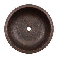 18" Round Oil Rubbed Bronze Terra Firma Copper Bathroom Sink