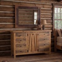 Rustic Mirror: Some lifestyle images are created with AI for visualization purposes. Crafted from natural solid wood, each piece is unique and will vary.