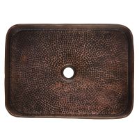 19" Rectangular Old World Tub Oil Rubbed Bronze Hand Forged Copper Vessel Sink