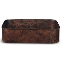 19" Rectangular Old World Tub Oil Rubbed Bronze Hand Forged Copper Vessel Sink
