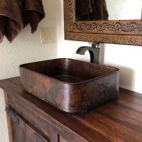 19" Rectangular Old World Tub Oil Rubbed Bronze Hand Forged Copper Vessel Sink