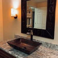 20" Rectangular Oil Rubbed Bronze Hammered Copper Vessel Sink