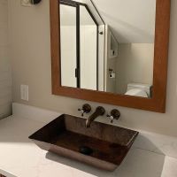 20" Rectangular Oil Rubbed Bronze Hammered Copper Vessel Sink