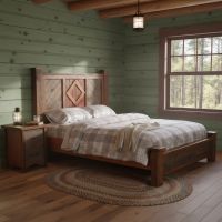 Nightstand: Some lifestyle images are created with AI for visualization purposes. Crafted from natural solid wood, each piece is unique and will vary.