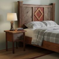 Rustic Nightstand: Some lifestyle images are created with AI for visualization purposes. Crafted from natural solid wood, each piece is unique and will vary.