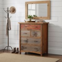 Rustic Chest of Drawers: Some lifestyle images are created with AI for visualization purposes. Crafted from natural solid wood, each piece is unique and will vary.