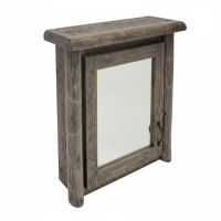 Olde Towne Log Medicine Cabinet in Weathered Gray Finish