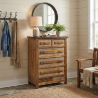 5 Drawer Chest: Some lifestyle images are created with AI for visualization purposes. Crafted from natural solid wood, each piece is unique and will vary.