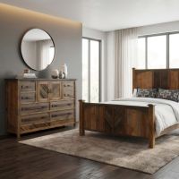 Rustic Mule Chest: Some lifestyle images are created with AI for visualization purposes. Crafted from natural solid wood, each piece is unique and will vary.