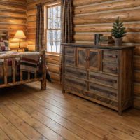 Rustic Mule Chest: Some lifestyle images are created with AI for visualization purposes. Crafted from natural solid wood, each piece is unique and will vary.