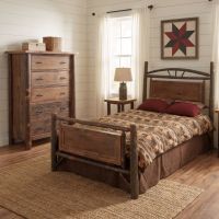 Rustic Bed: Some lifestyle images are created with AI for visualization purposes. Crafted from natural solid wood, each piece is unique and will vary.