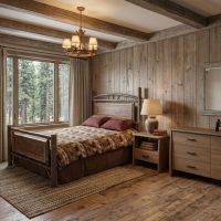 Rustic Bed: Some lifestyle images are created with AI for visualization purposes. Crafted from natural solid wood, each piece is unique and will vary.