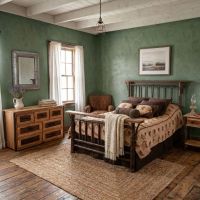Log bed: Some lifestyle images are created with AI for visualization purposes. Crafted from natural solid wood, each piece is unique and will vary.