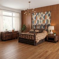 Log Bed: Some lifestyle images are created with AI for visualization purposes. Crafted from natural solid wood, each piece is unique and will vary.