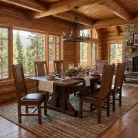 Barnwood Dining Table: Some lifestyle images are created with AI for visualization purposes. Crafted from natural solid wood, each piece is unique and will vary.