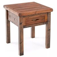 Timber Haven 1 Drawer End Table - Antique Barnwood Finish