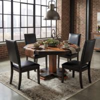 Rustic Octagon Dining Table: Some lifestyle images are created with AI for visualization purposes. Crafted from natural solid wood, each piece is unique and will vary.