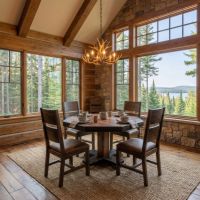 Rustic Octagon Dining Table: Some lifestyle images are created with AI for visualization purposes. Crafted from natural solid wood, each piece is unique and will vary.