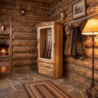 Log Gun Cabinet: Some lifestyle images are created with AI for visualization purposes. Crafted from natural solid wood, each piece is unique and will vary.