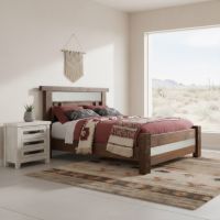 3 Drawer Nightstand: Some lifestyle images are created with AI for visualization purposes. Crafted from natural solid wood, each piece is unique and will vary.