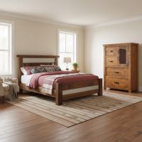 4 Drawer 1 Door Chest: Some lifestyle images are created with AI for visualization purposes. Crafted from natural solid wood, each piece is unique and will vary.