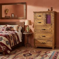 5 Drawer Wardrobe Chest: Some lifestyle images are created with AI for visualization purposes. Crafted from natural solid wood, each piece is unique and will vary.
