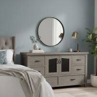 6 Drawer Wardrobe Dresser: Some lifestyle images are created with AI for visualization purposes. Crafted from natural solid wood, each piece is unique and will vary.