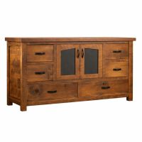Rustic Ranchero 6 Drawer Wardrobe Dresser
