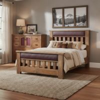 Rustic Spindle Bed: Some lifestyle images are created with AI for visualization purposes. Crafted from natural solid wood, each piece is unique and will vary.