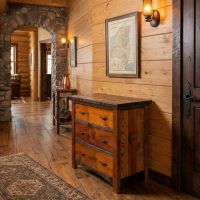 Rustic Chest: Some lifestyle images are created with AI for visualization purposes. Crafted from natural solid wood, each piece is unique and will vary.