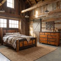 Rustic Dresser: Some lifestyle images are created with AI for visualization purposes. Crafted from natural solid wood, each piece is unique and will vary.