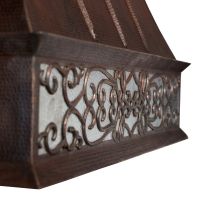 38" Euro Nickel Scroll Oil Rubbed Bronze Hammered Copper 735 CFM Wall Mounted Range Hood