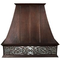 38" Euro Nickel Scroll Oil Rubbed Bronze Hammered Copper 735 CFM Wall Mounted Range Hood