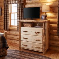 Log TV Stand: Some lifestyle images are created with AI for visualization purposes. Crafted from natural solid wood, each piece is unique and will vary.