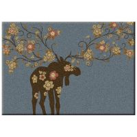 Moose Blossom Blue Entry Rug