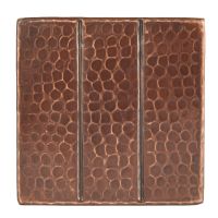 4" Square Linear Oil Rubbed Bronze Hammered Copper Tile Packages