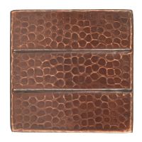 4" Square Linear Oil Rubbed Bronze Hammered Copper Tile Packages