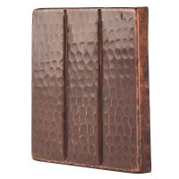 4" Square Linear Oil Rubbed Bronze Hammered Copper Tile Packages