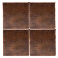 4" Square Oil Rubbed Bronze Hammered Copper Tile Packages